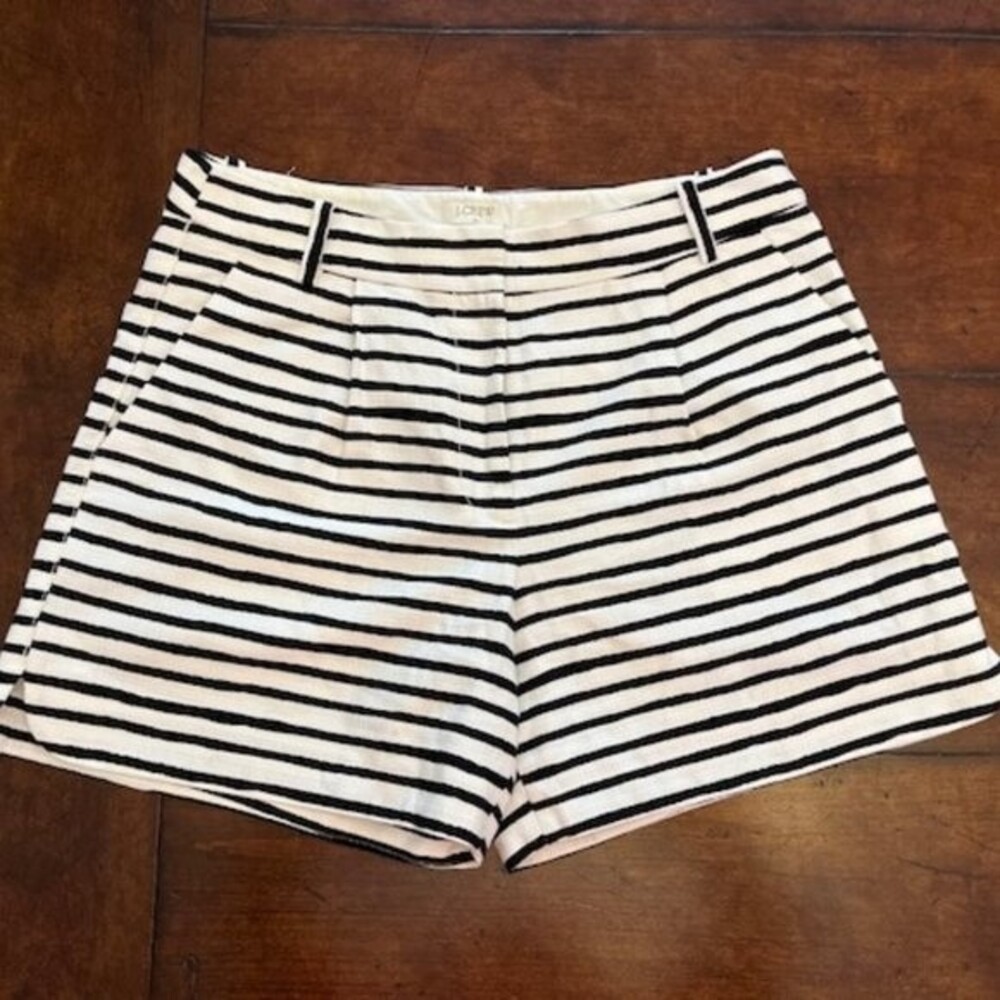 J. Crew Black and White Striped Women Shorts
